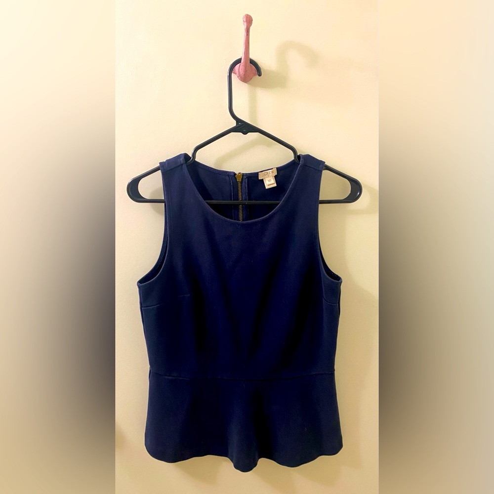 J.Crew Peplum Navy Blue Top